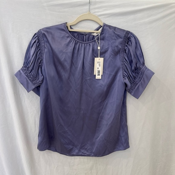 Rebecca Taylor Silk Blouse NWT $295 lilac/ purple gorgeous short sleeve sz small - Picture 2 of 7